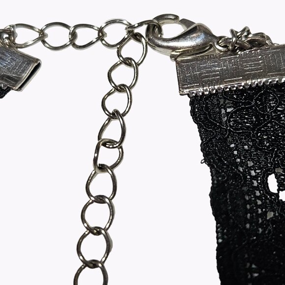 Vintage Elegant Gray Cameo Black Lace Choker Pendant Necklace Fashion Jewelry - Picture 5 of 7